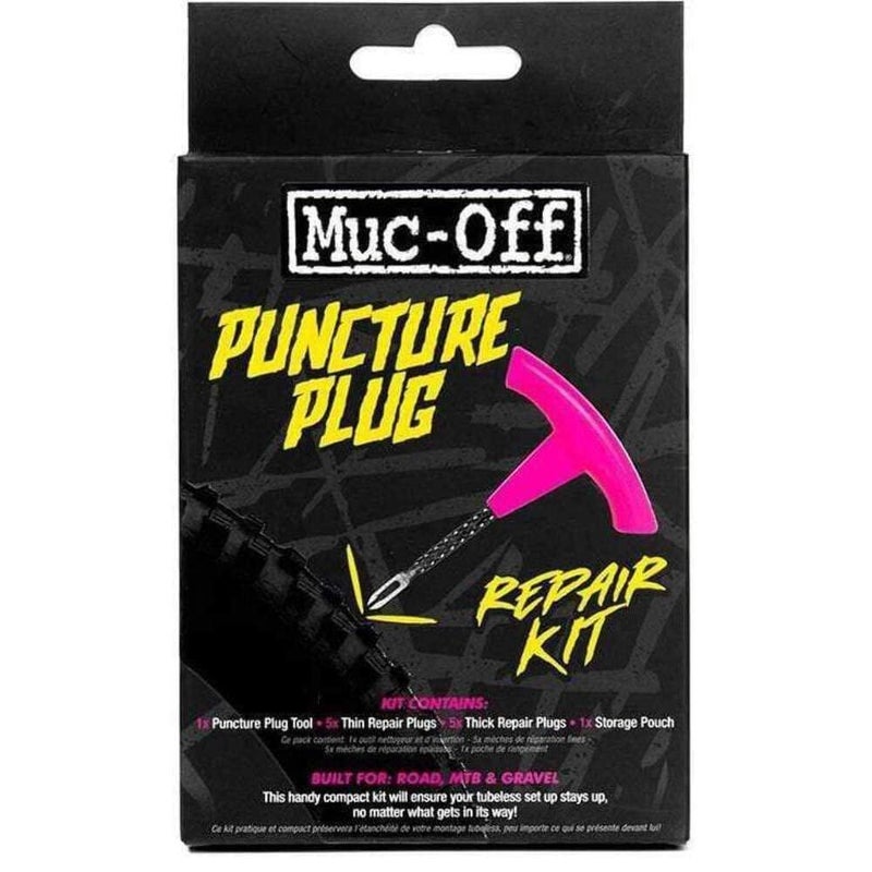 Muc Off Puncture Plug Repair Kit - Tubeless Tire Repair Kit for MTB/Road/Gravel Bikes - Tubeless Kit with Tire Plugger and Tire Plugs,Pink
